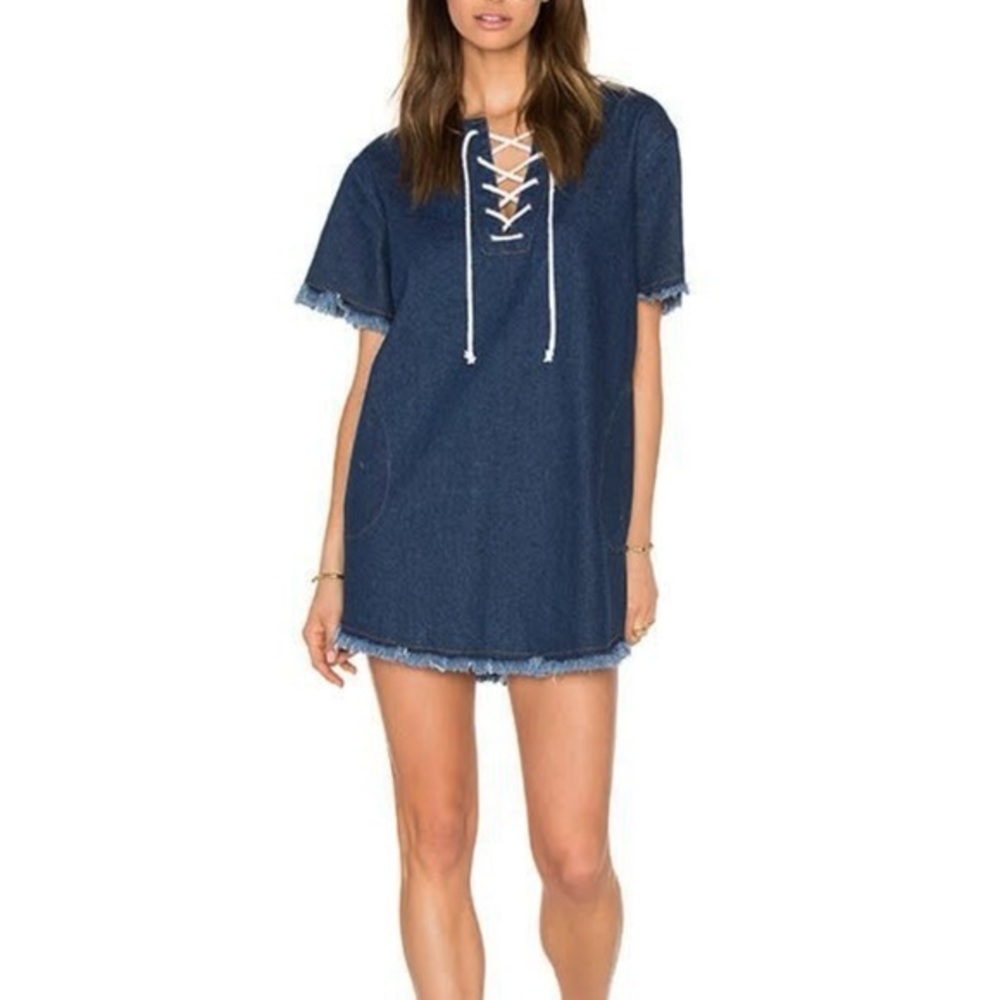 ASTR the Label Consuelo Denim Shift Dress Sz XS